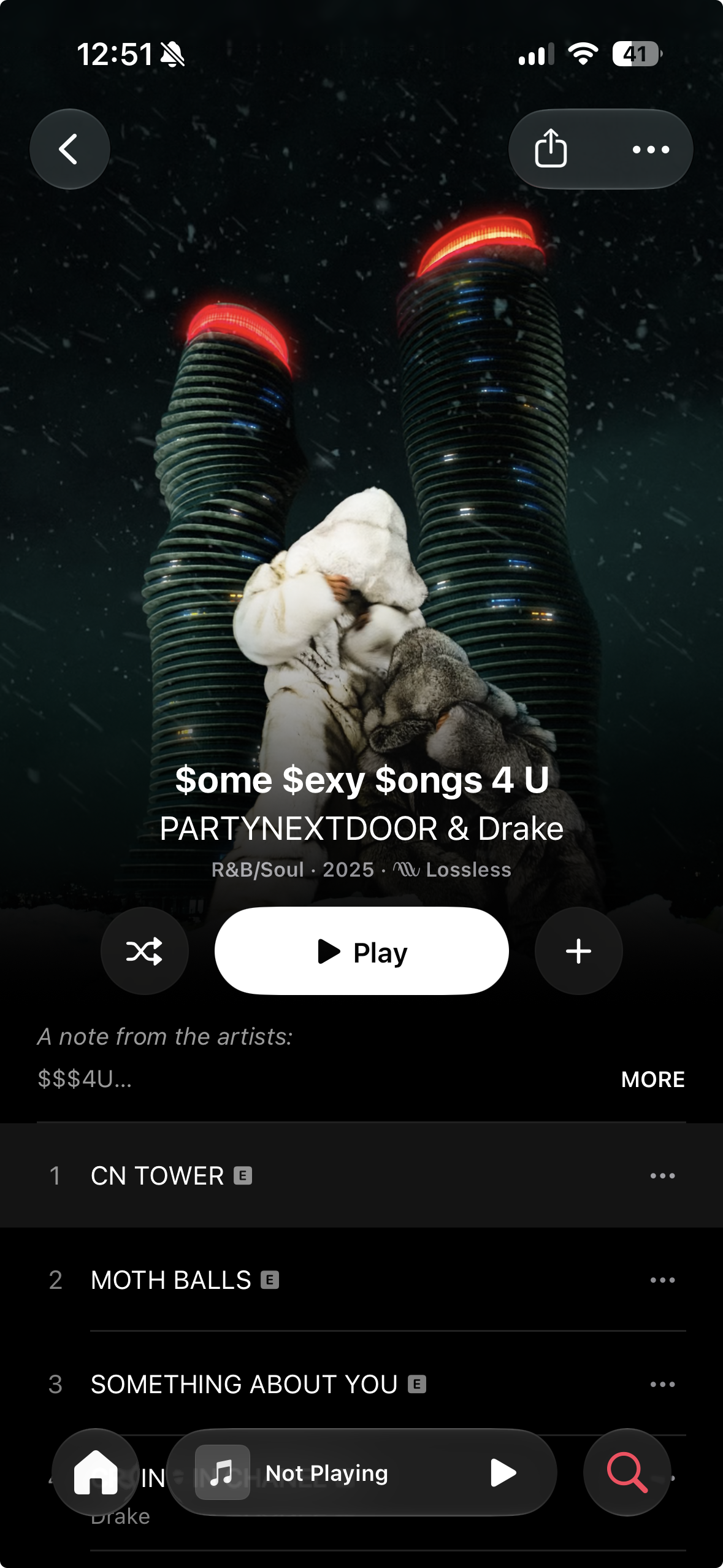 Apple Music’s original album screen